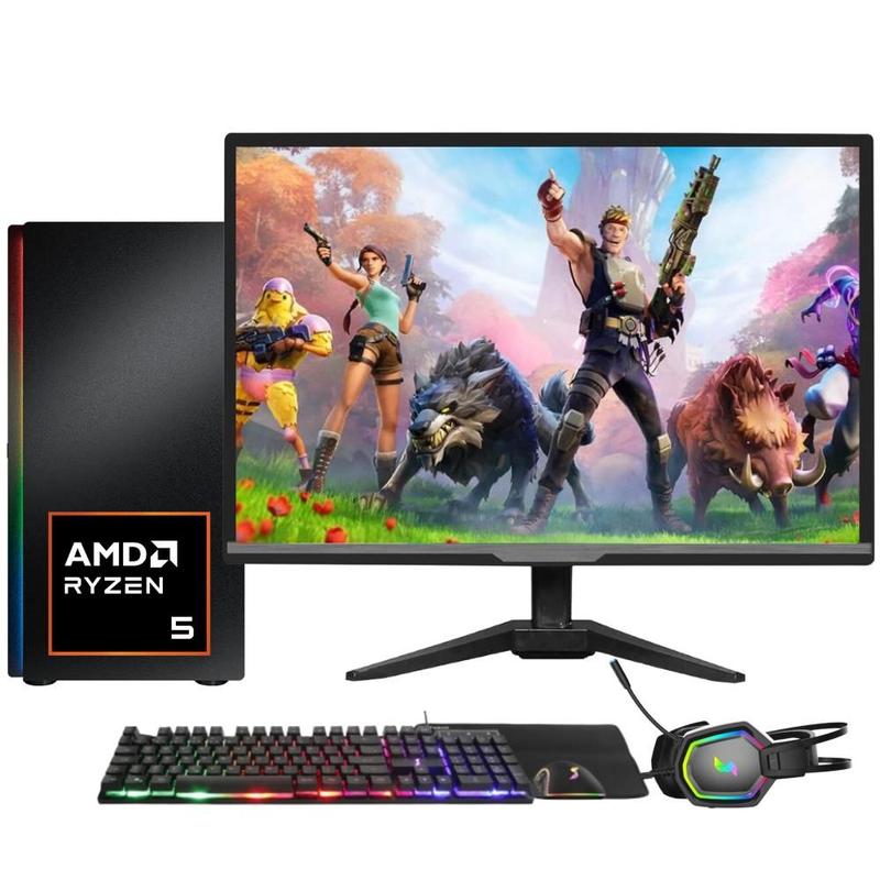 PC Gamer Completo Skill RGB AMD Ryzen 5 5600G, Gráficos Radeon VEGA 7, Monitor LED 20",Kit Gamer, 8GB DDR4, SSD 256GB, Fonte 500W - SGX-0062A