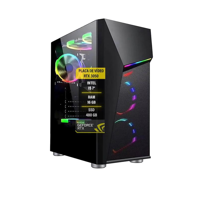 Pc Gamer I5 7 16GB Ram DDR4 RTX 3050 8GB SSD 480GB HD 1TB