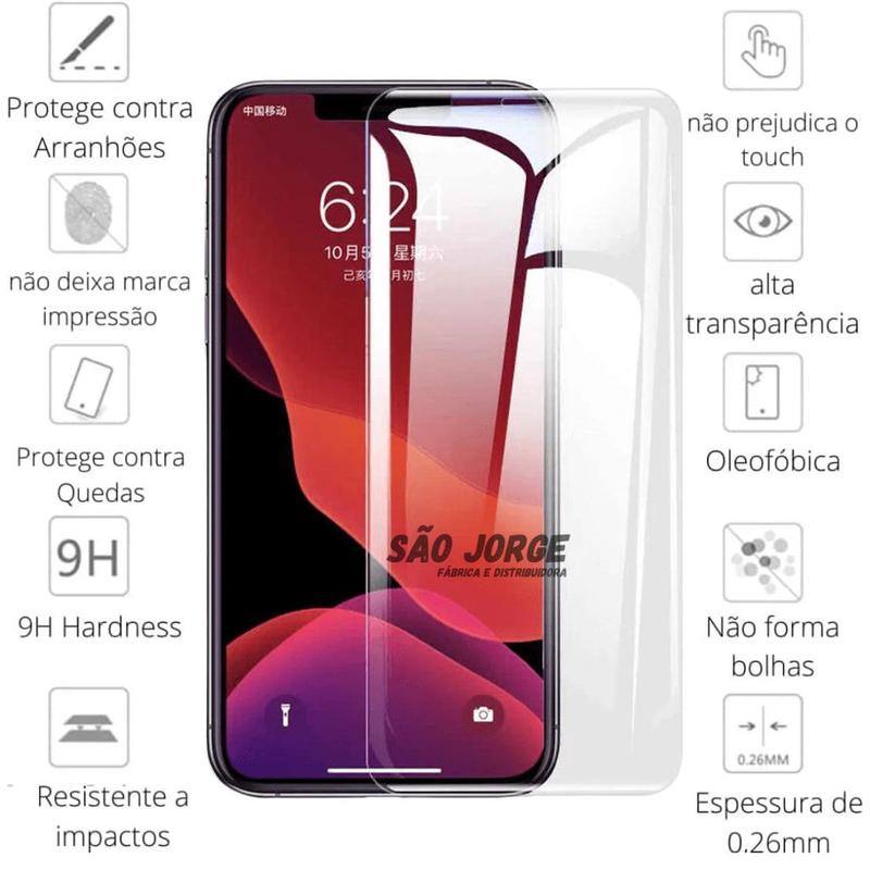 Película Hidrogel HD, Privacidade ou Fosca P/ iPhone 16, 15, 14, 13, 12, 11 Pro Max, Plus, 12, 13 Mi