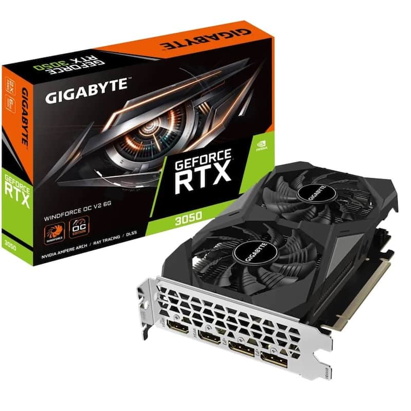 Placa de Vídeo Gigabyte GeForce RTX 3050 WindForce OC V2 6GB GDDR6 96 Bits GVN3050WF2OCV26GD