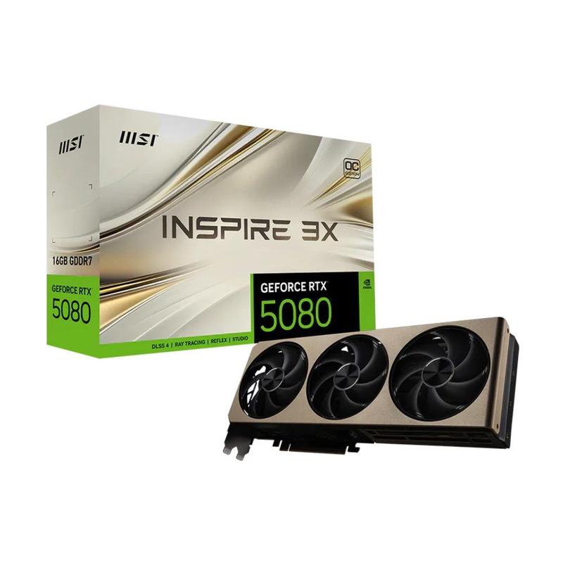 Placa de Video RTX 5080 Msi Inspire 3x Oc 16gb Gddr7 3 Fans Nvidia