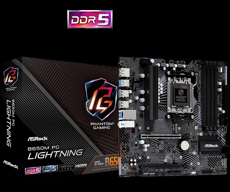 Placa Mãe Asrock Am5 B650m Pg Lightning 4xddr5 7200mhz 4xusb 2.0 2xusb 3.2 Hdmi/dp 1xusb3.2 Tipo-c 2.5gigabit