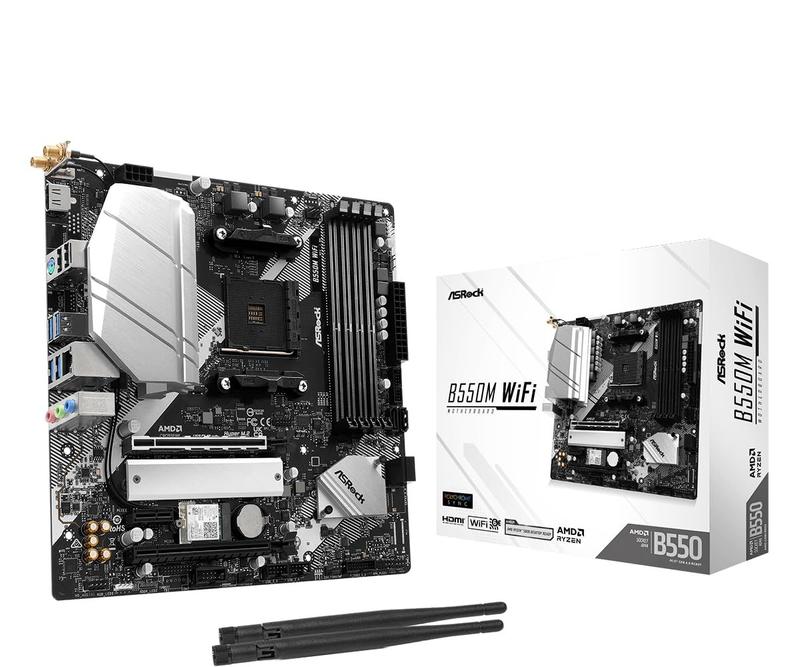 Placa-mãe ASRock B550M WiFi AM4 DDR4 PCIe 4.0