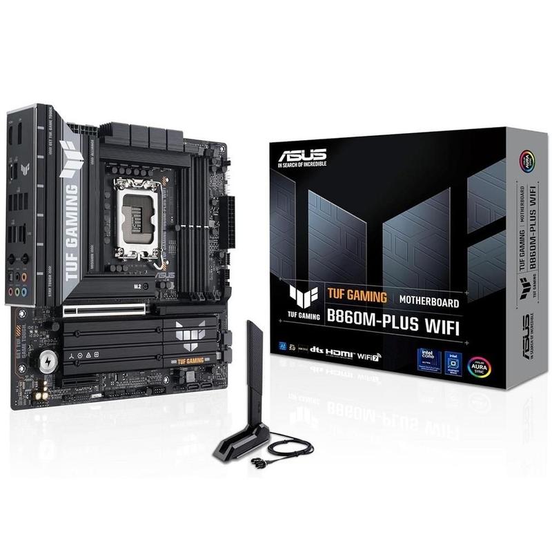 Placa Mãe ASUS TUF GAMING B860M-PLUS WIFI, Intel LGA 1851, mATX, DDR5, Wi-fi, Bluetooth - 90MB1JV0-M0EAY0