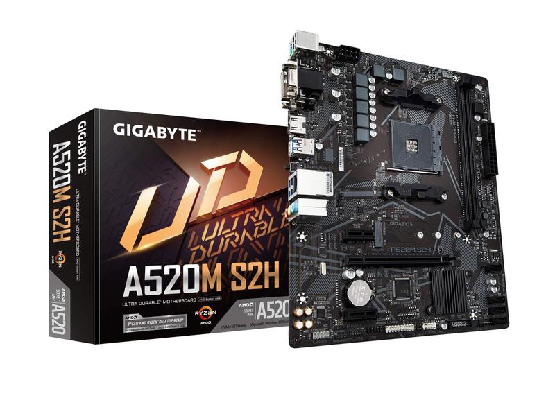 Placa-mãe GIGABYTE A520M S2H AMD Ryzen AM4 microATX