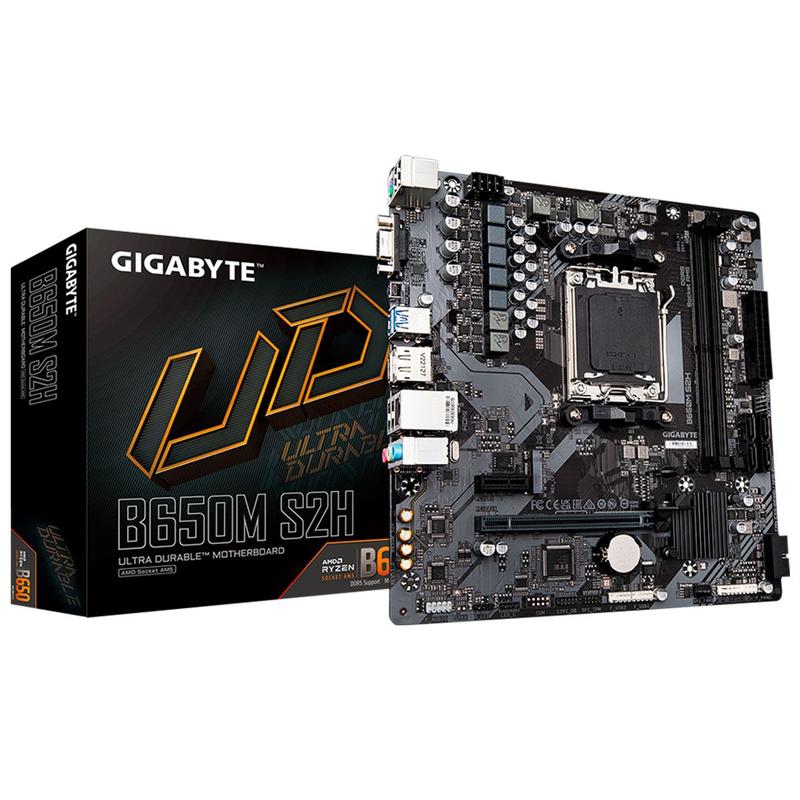 Placa Mãe Gigabyte B650M S2H, AMD Socket AM5, DDR5, Micro ATX - B650M-S2H (rev.1.2)