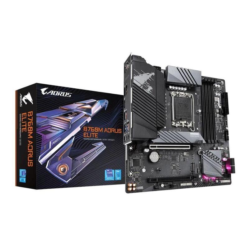 Placa-Mae Gigabyte B760M AORUS ELITE AX DDR5 LGA1700 Wi-Fi 6E Micro ATX