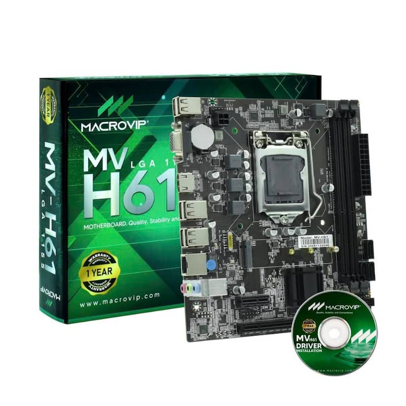 Placa Mãe Macrovip MV-H61 Socket LGA 1155 - Compatível com Processadores Intel