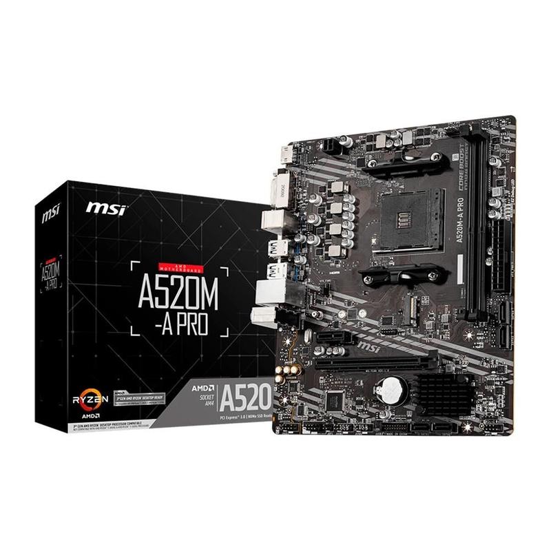 Placa-mãe Msi A520m-a Pro, Amd AM4, Matx, DDR4, Preto - A520m-a Pro