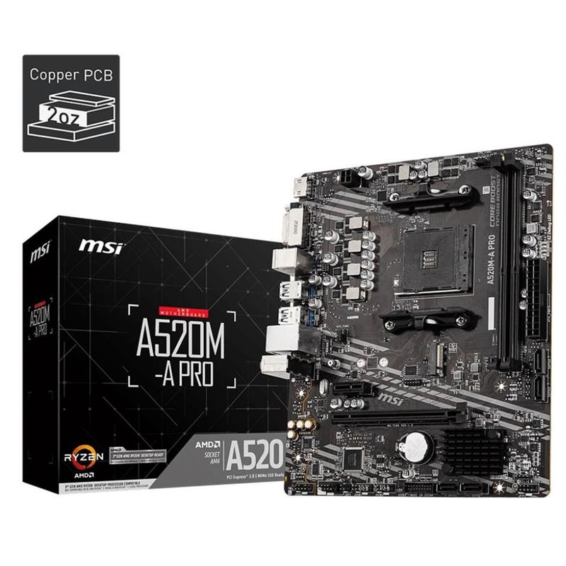 Placa Mãe Msi A520m-a Pro Ddr4 Am4 Matx M.2 Hdmi Vga 911-7c96-044