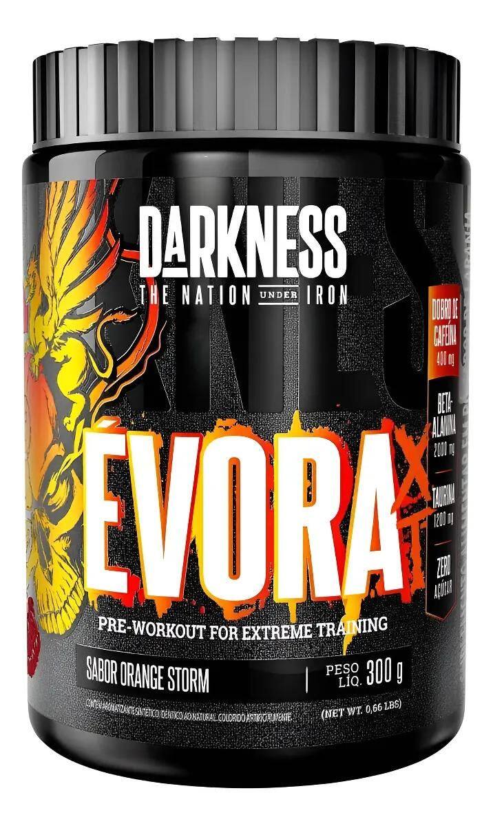 Pré-treino com cafeina evora xt 300g - sabor orange storm