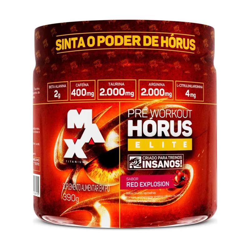 Pre Treino Workout Horus 300gr Elite - Max Titanium Orange Nitro
