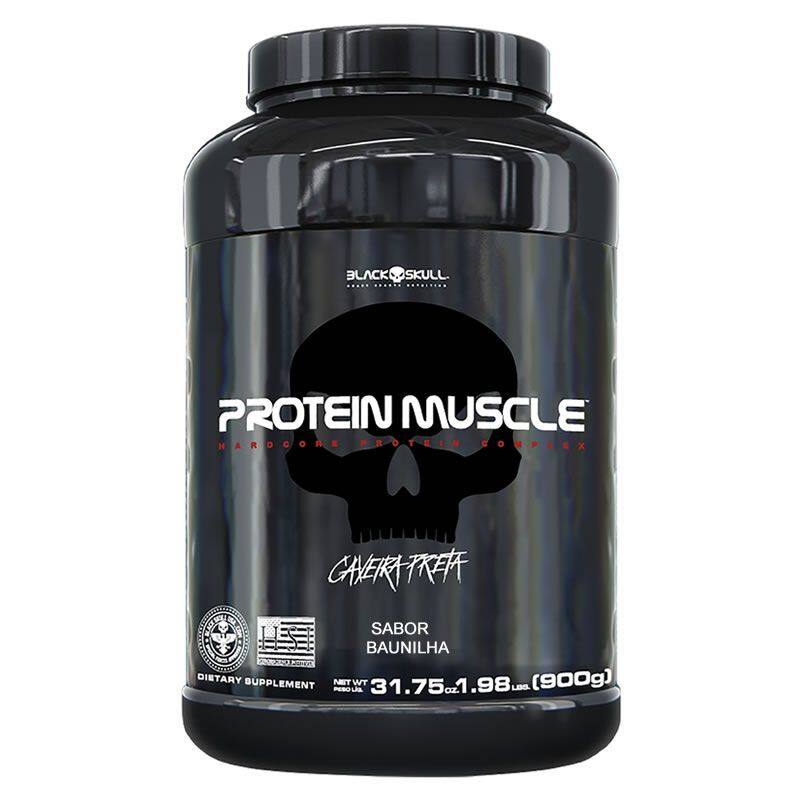 Protein muscle 900 g - black skull (baunilha)
