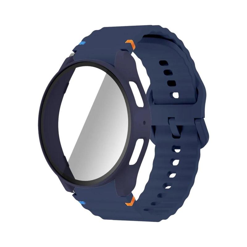 Pulseira de Silicone com Protetor de Tela para Samsung Galaxy Watch 7 (40mm e 44mm)