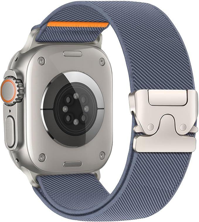 Pulseira Esportiva Nylon Fecho de Paraquedas compatível com Apple Watch Ultra 3/2 49mm 46mm 45mm 44mm v3