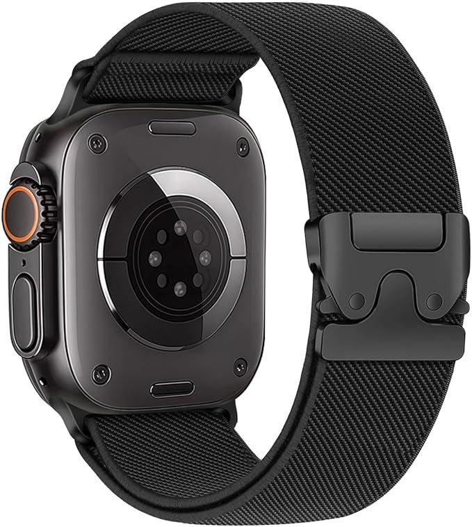 Pulseira Esportiva Nylon Fecho de Paraquedas compatível com Apple Watch Ultra 3/2 49mm 46mm 45mm 44mm v8