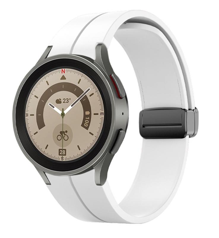 Pulseira de Silicone Esportiva Para Galaxy Watch 4/Galaxy Watch4 Classic - Preto Com Cinza