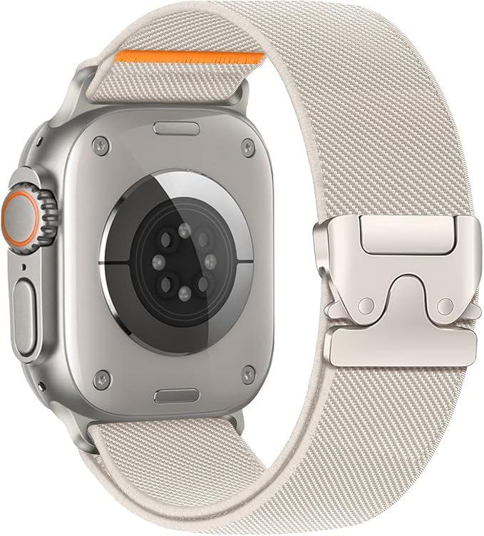 Pulseira Tecido Nylon Fecho Paraquedas compatível com Apple Watch Ultra 3 2 1 Series 11 10 9 49mm 45mm v11
