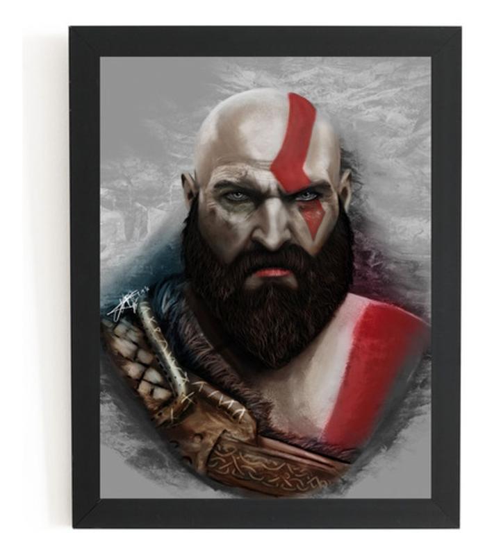 Quadro Decorativo Kratos Game Arte God Of War 4