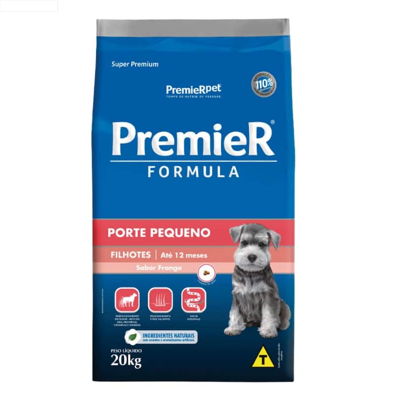 Ração Premier Cães Filhotes Raças Pequenas Frango 20kg