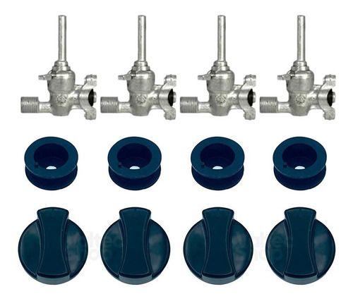 Registro + Botão + Vedação Cooktop Fogão Fischer 4 Bocas