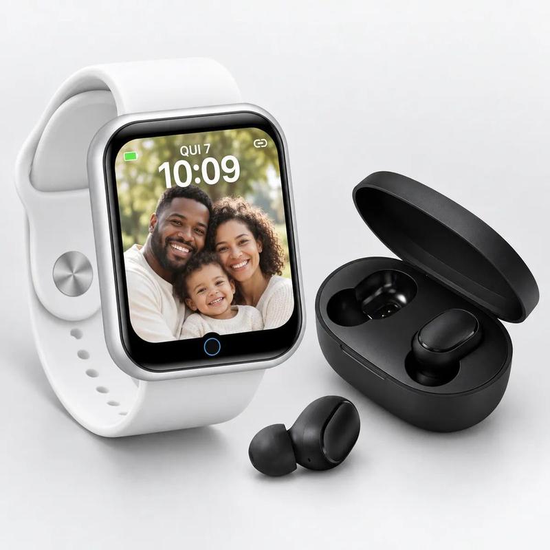 Relógio Smart Watch Digital D20 Masculino / Feminino + Fone Bluetooth Sem Fio