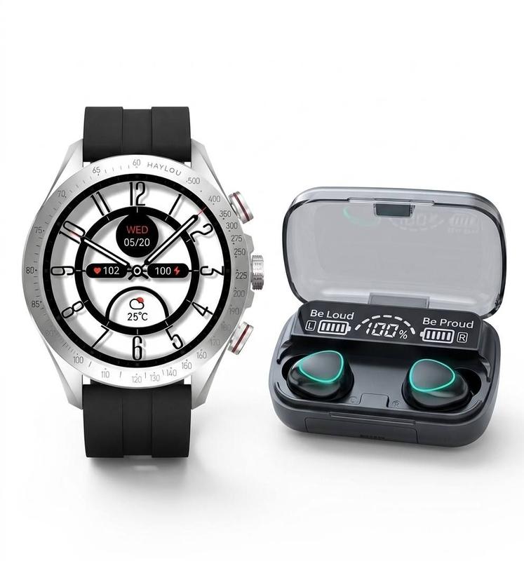 Relógio Smartwatch Ecossistema Xiaomi Haylou Solar Pro Amoled A Prova Dagua CERTIFICAÇÃO MILITAR Versão Global Mais Fone TWS Brinde