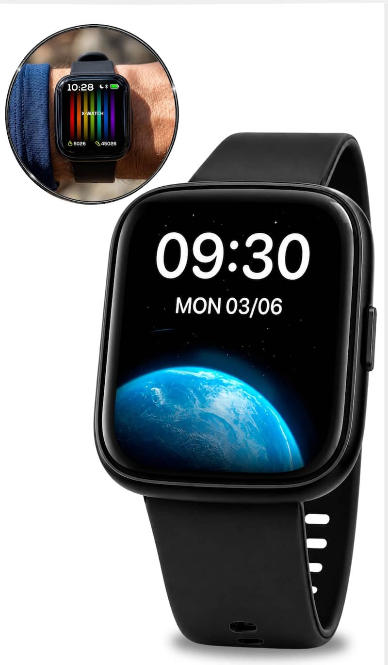 Relógio Smartwatch Preto Bluetooth Alexa IP68 Monitor Cardíaco Sono Estresse 100 Modos Esportivos Original