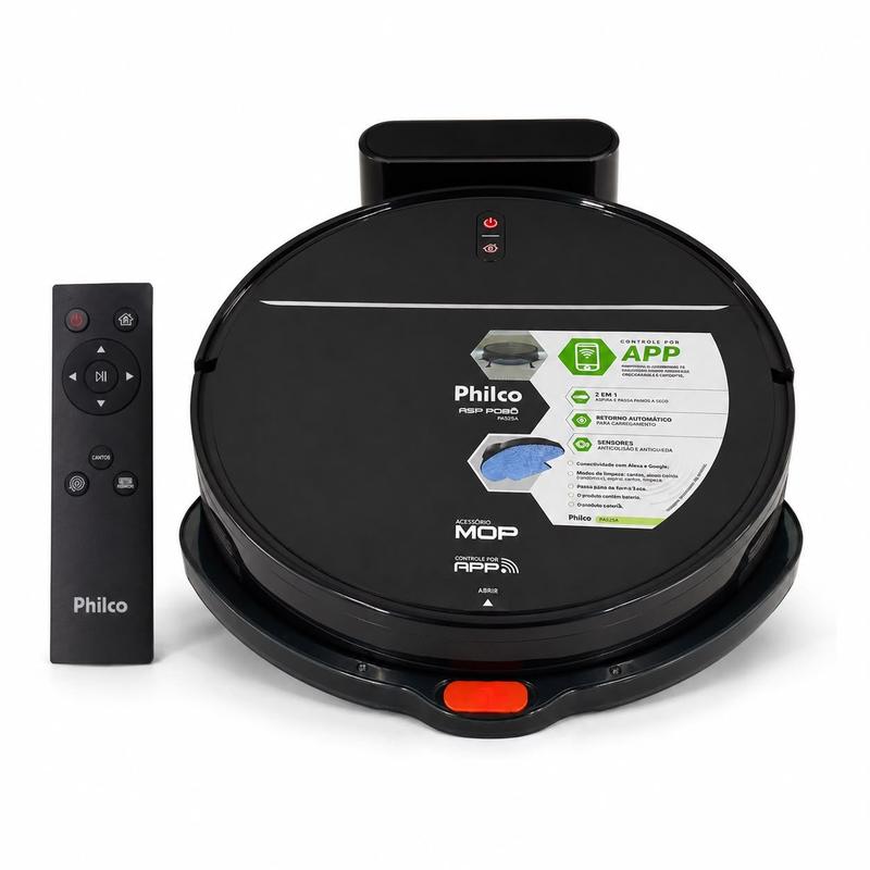 Robô Aspirador PAS29A Wifi Alexa Google Aspira e Passa Pano