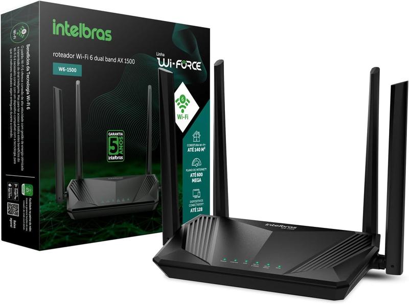 Roteador Wifi 6 Dual Band Mesh Gigabit 4 Antenas Intelbras