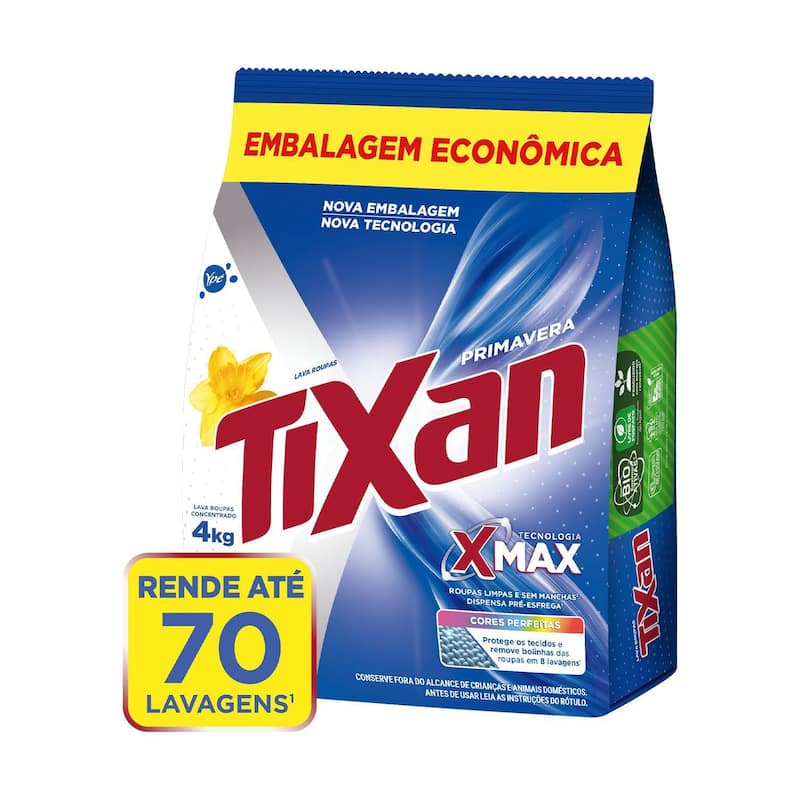 Sabão em Pó Tixan Ypê Primavera Sachê 4Kg