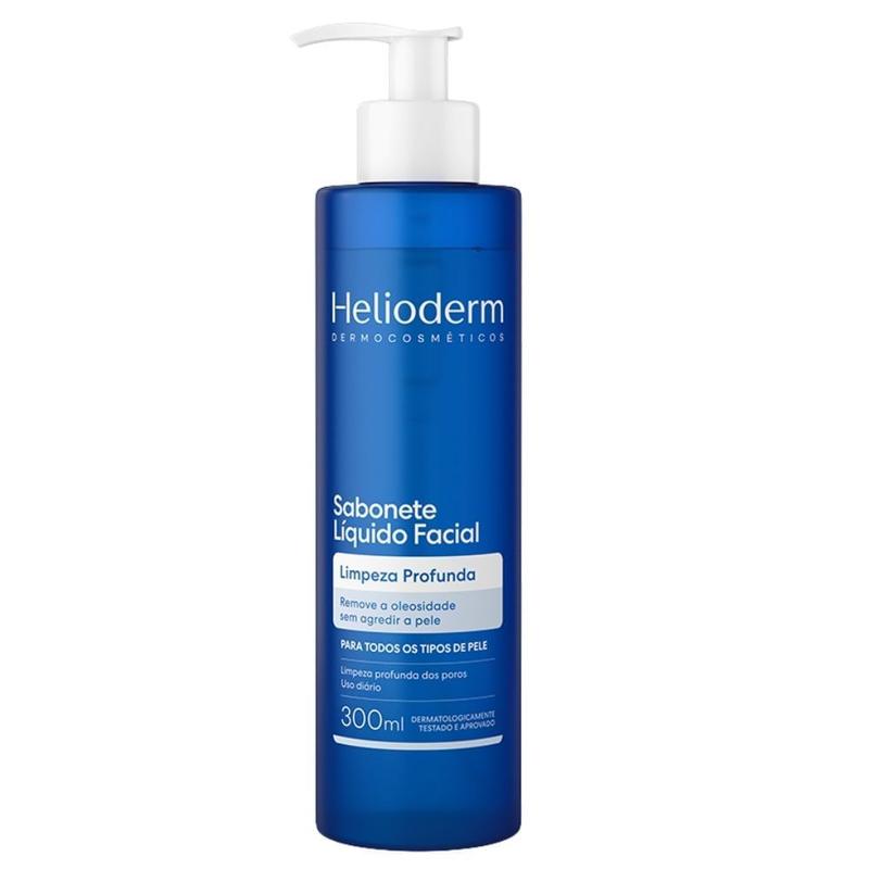 Sabonete Líquido Facial Helioderm Limpeza Profunda Para Todos os Tipos de Pele 300ml