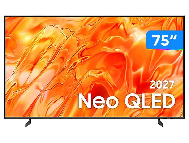 Samsung Vision AI TV 75" Neo QLED 4K QN70H 26/2027, Mini LED, Áudio em Camadas AI, Modo Futebol AI, Controle por Gestos