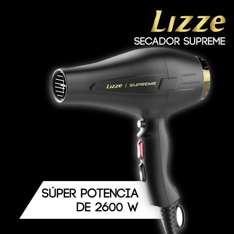 Secador de cabelo lizze supreme preto e dourado