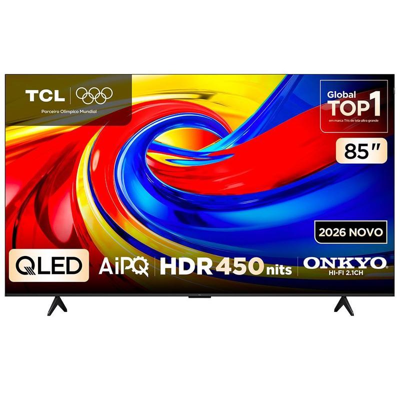 Smart TV 4K TCL Advanced QLED 85” com Processador AIPQ, Dolby Vision, 60 Hz e Wi-Fi - 85P7L
