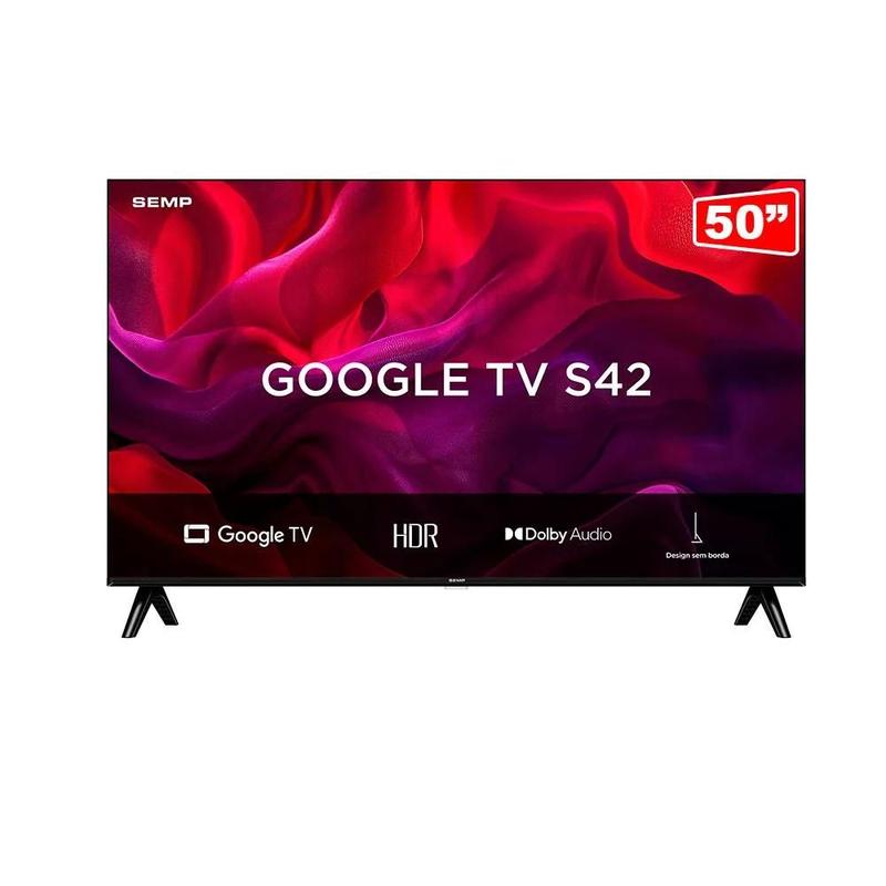 Smart TV LED 50 polegadas SEMP S42 Full HD 60Hz GTV 50S42 HDR10 Preto Dolby Audio