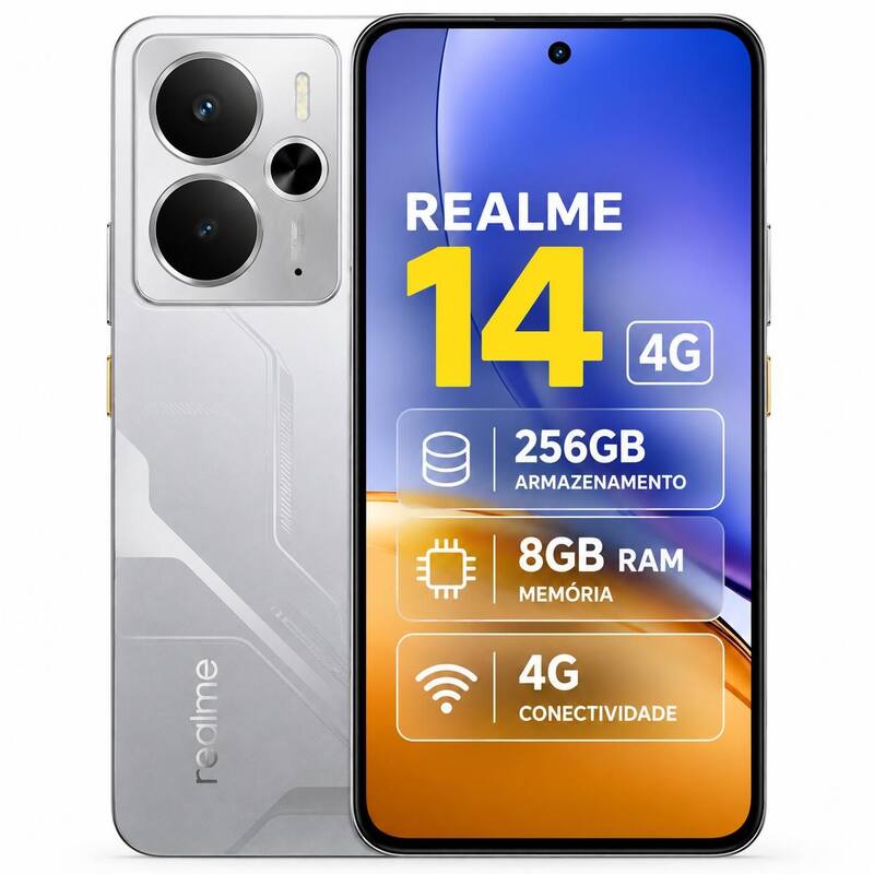 Smartphone Celular Realme 14 4G 256GB, 8GB RAM
