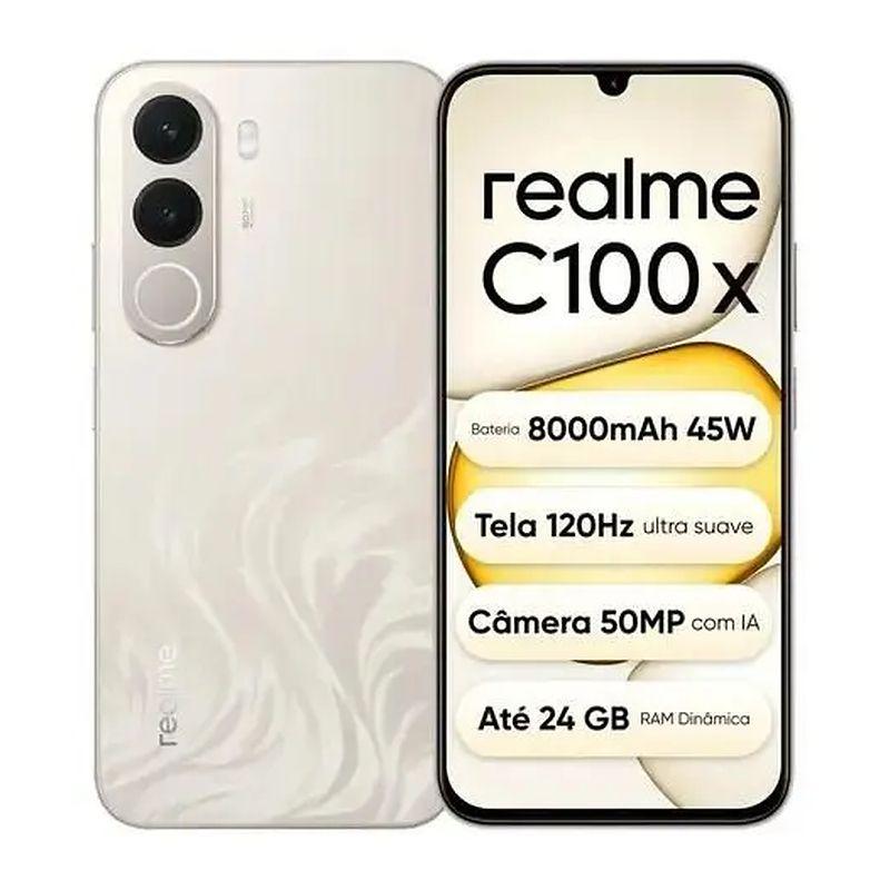 Smartphone Celular Realme C100X 128GB, 4GB RAM, Tela LCD 6,67 polegadas 120 Hz, Câmera 50 MP, Bateria de 5000 mAh, NFC, Dual SIM, Android, 4G