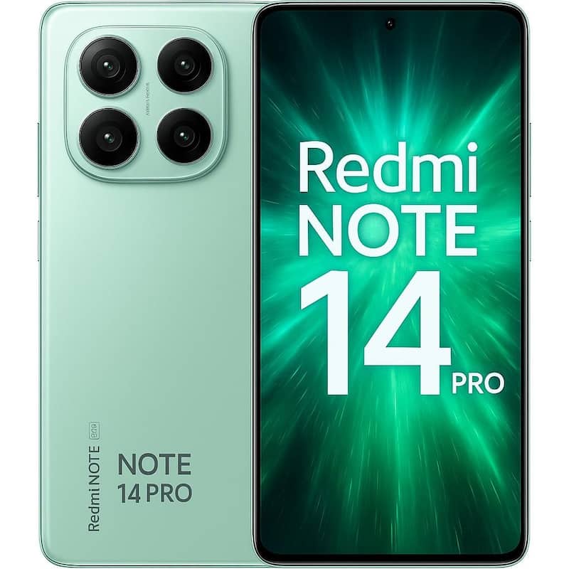 Smartphone Celular Xiaomi Redmi Note 14 Pro 4G, 256GB, 8GB RAM, Android 13, Câmera 200MP, Tela 6,67 polegadas 120Hz, Bateria 5000mAh, Dual SIM, VERDE