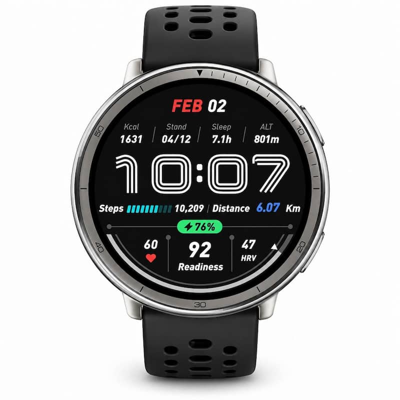Smartwatch Amazfit Active 2 Preto GPS, integrado Tela AMOLED