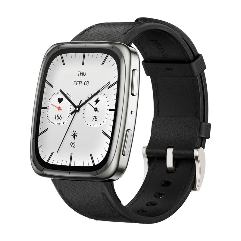 Smartwatch Amazfit Active 2 Square Premium A2440 Tela AMOLED 1.75 GPS Caixa Aço Preto