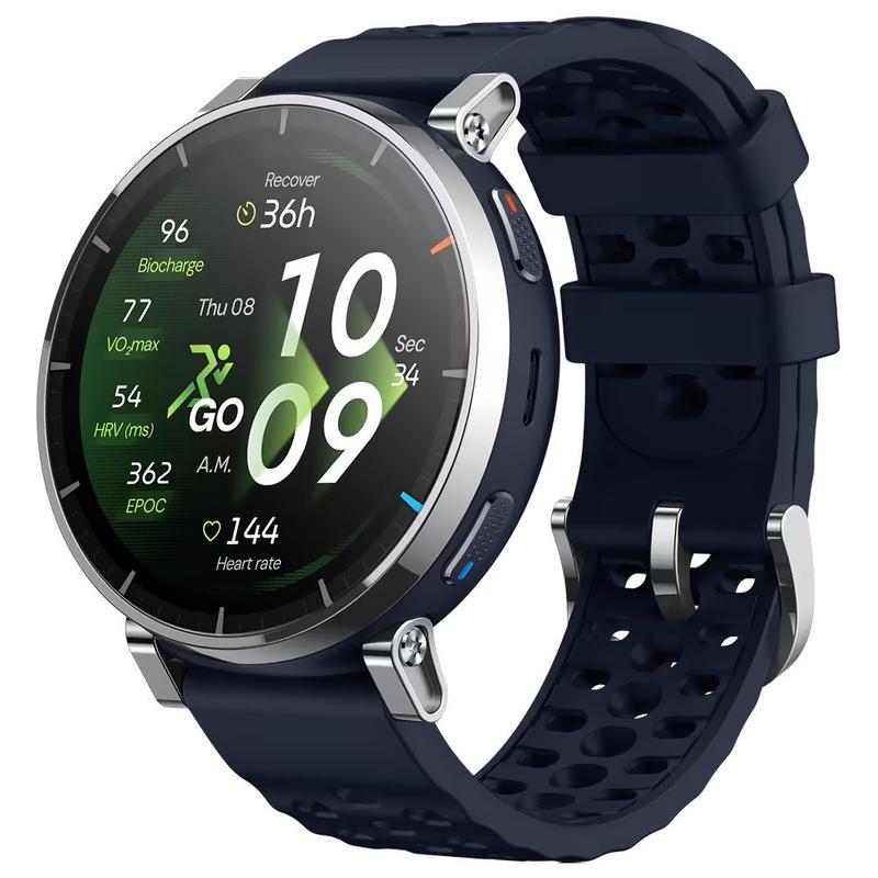Smartwatch Amazfit Active 3 Premium Gps, Amoled 3.000 nits Azul, Armazenamento 4 GB memória