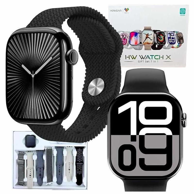 Smartwatch HW Watch X Relógio Inteligente Bluetooth com 7 Pulseiras Intercambiáveis