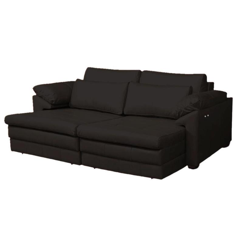 Sofá Decorativo Sala de Estar Marselha Retrátil Elétrico 4 Lugares 250cm Couro Capuccino - Mozzelar