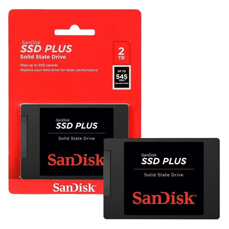 SSD 2TB SanDisk Plus G28 SATA III 6GBs Leitura 545 MBs Gravação 515 MBs Preto
