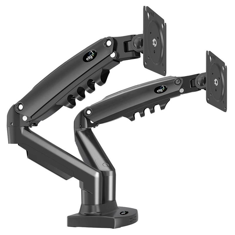 Suporte de Mesa Articulado para 2 Monitores de 17" a 35", ELG, Ajuste de altura com Pistão a Gás - F160N