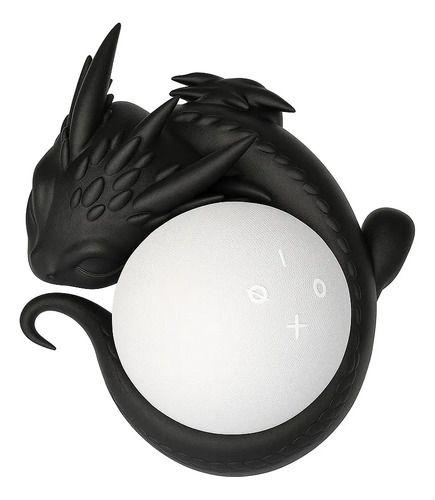 Suporte Dragão Para Alexa Echo Dot 4 e 5 Geração Decorativo - Preto
