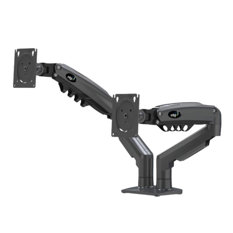Suporte Ergonômico Articulado de Mesa com Pistão a Gás para 2 Monitores de 17” a 35” ELG - F160N