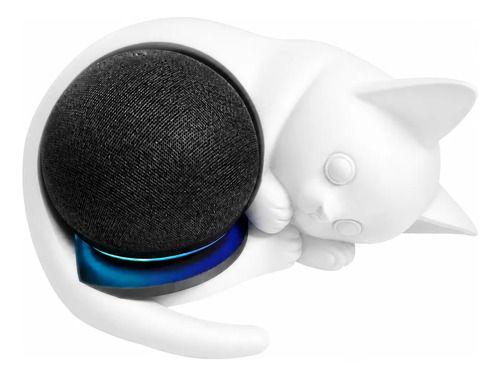Suporte Gato Para Alexa Echo Dot 4a E 5a Geração Decoração - Preto