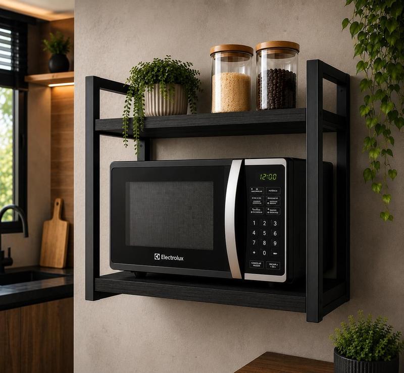 Suporte Microondas e Forno Elétrico Industrial 65x44x50 com Prateleira MDF
